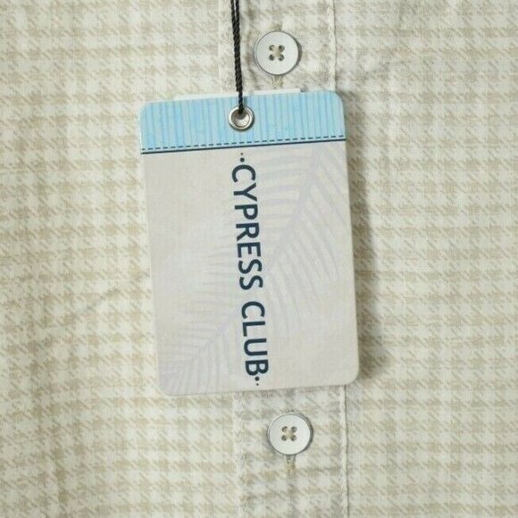 Cypress Club Mens 2XL Brown Check Cotton Short Sleeve Button Front Shirt - Picture 7 of 7
